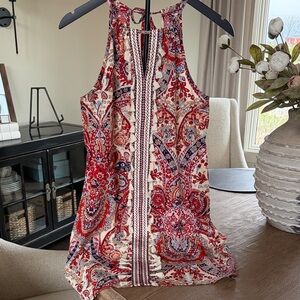 Paisley Halter Camisole in Red and Cream